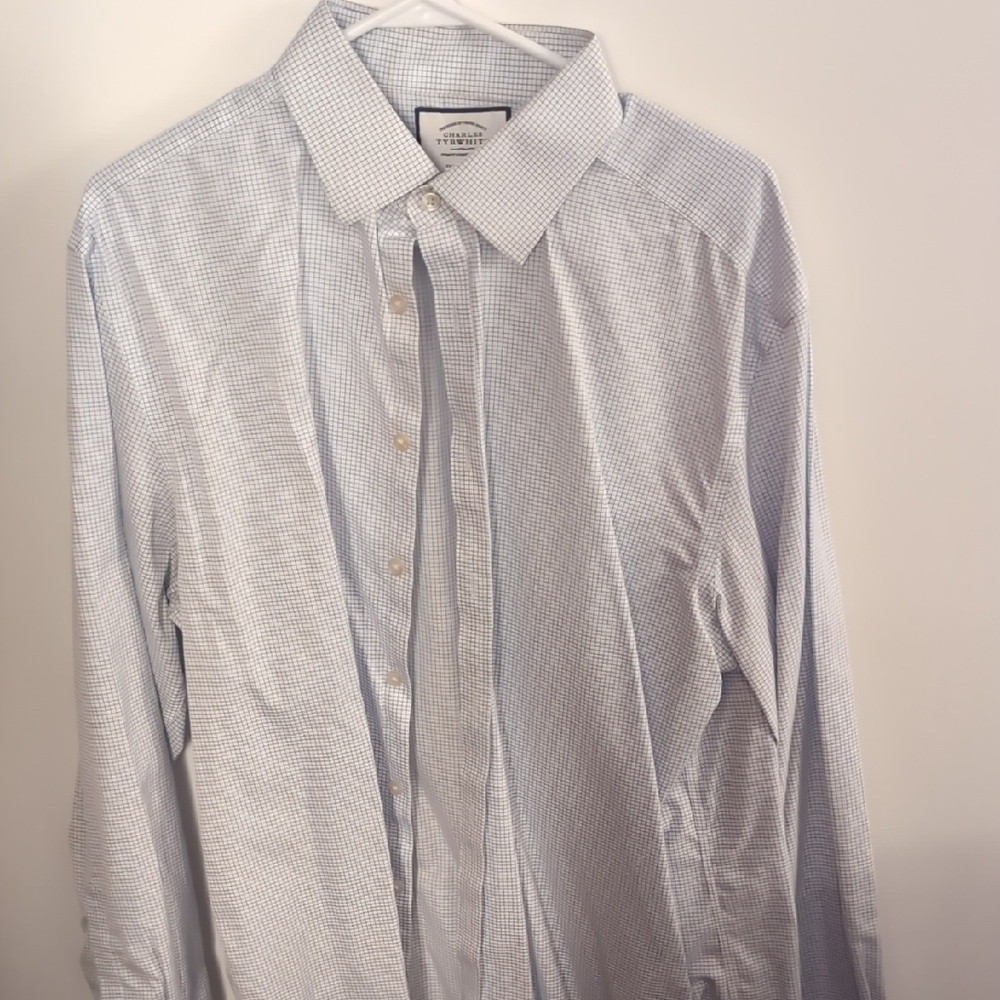 Charles Tyrwhitt Light Blue Patterned Dress Shirt